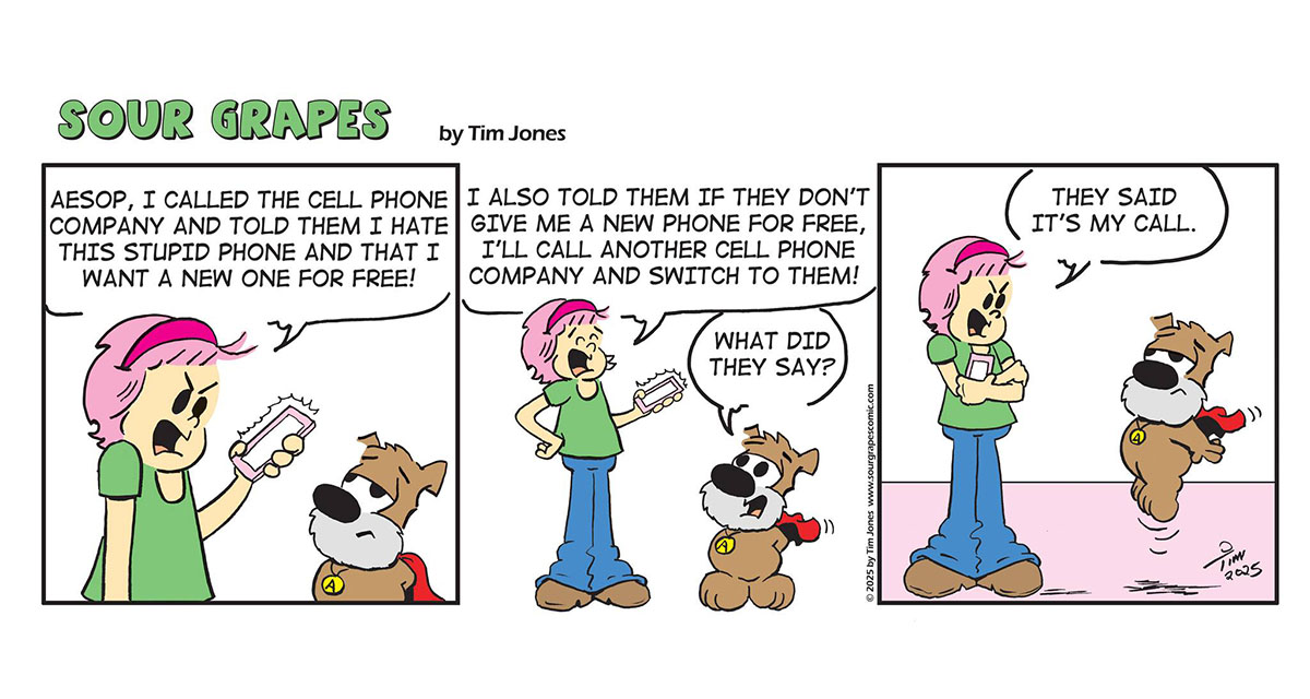 Sour Grapes Comic Strip - Knitting 8-18-25
