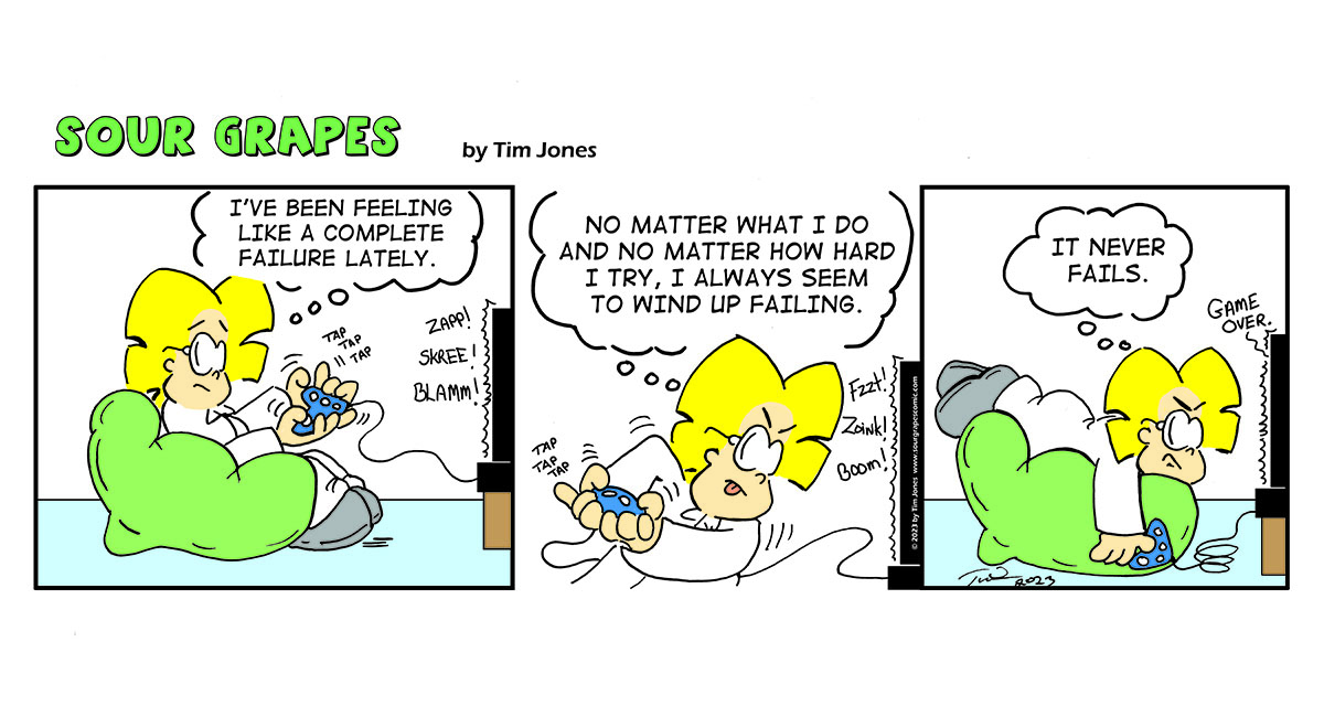 Sour Grapes comic strip - Failure 5-5-23