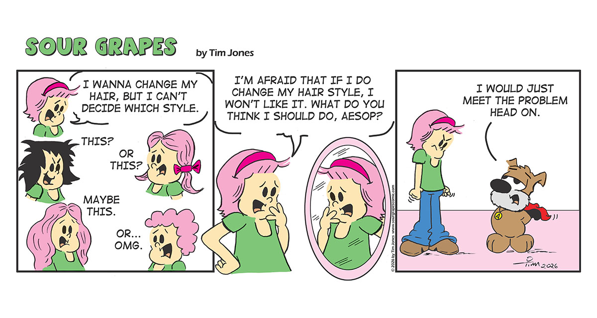 Sour Grapes Comic Strip - Hair 3-23-26