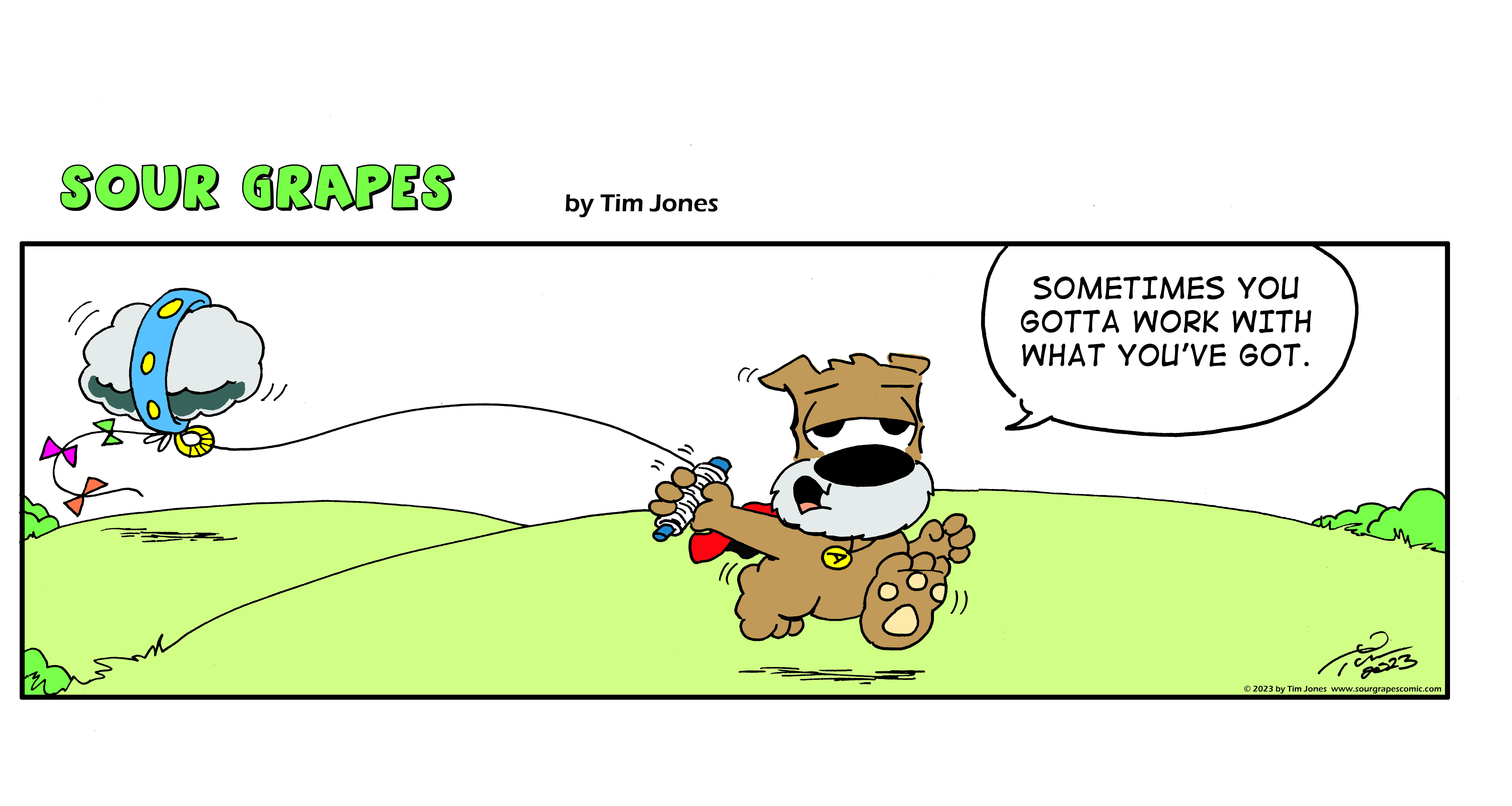 Sour Grapes comic strip - Kite 7-28-23